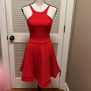 B. Darlin Skater Dress with Open Back in Red, Size 7/8, NWT